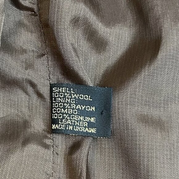 Vintage 90s Wool Plaid Blazer Jacket Women's Large Equestrian Brown Suede Trim - Picture 14 of 15